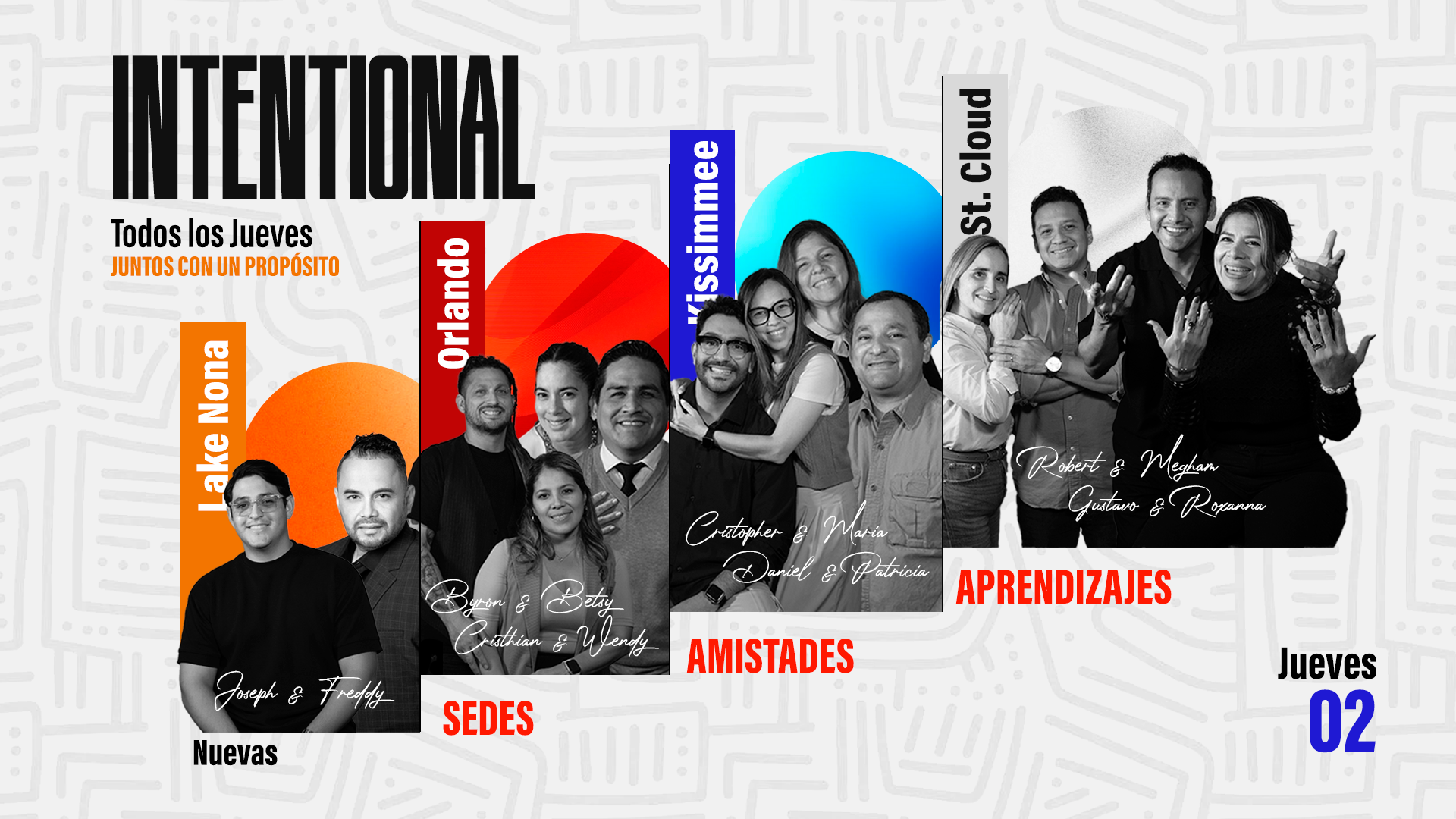 Intentional - sedes y líderes